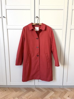 Max Mara Red Jacket Stunning Vintage Coral Coat Trench Size16UK