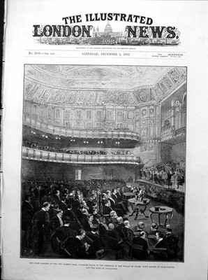 Alter Druck Erstes Konzert New Queen'S Hall Langham Place Prince Wales 1893 19th