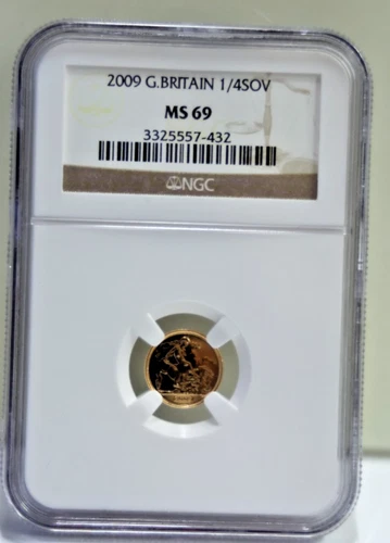 2009 Great Britain 1/4 Gold Sovereign NGC MS 69
