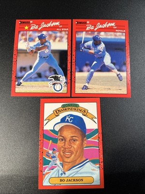 Bo Jackson 1990 Donruss Diamond King + All Star + Base (3)