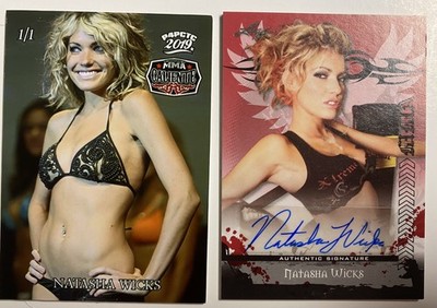 NATASHA WICKS   :  2010 LEAF - MMA   =  AUTOGRAPH Card  &  P4PCTC   Art Card