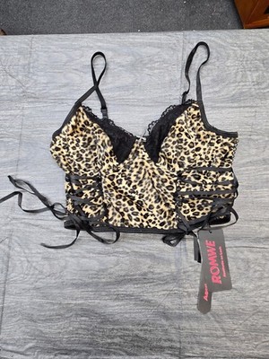 ROMWE AESTHETIC VELOUR ANIMAL PRINT CAMI TOP IN LG NWT