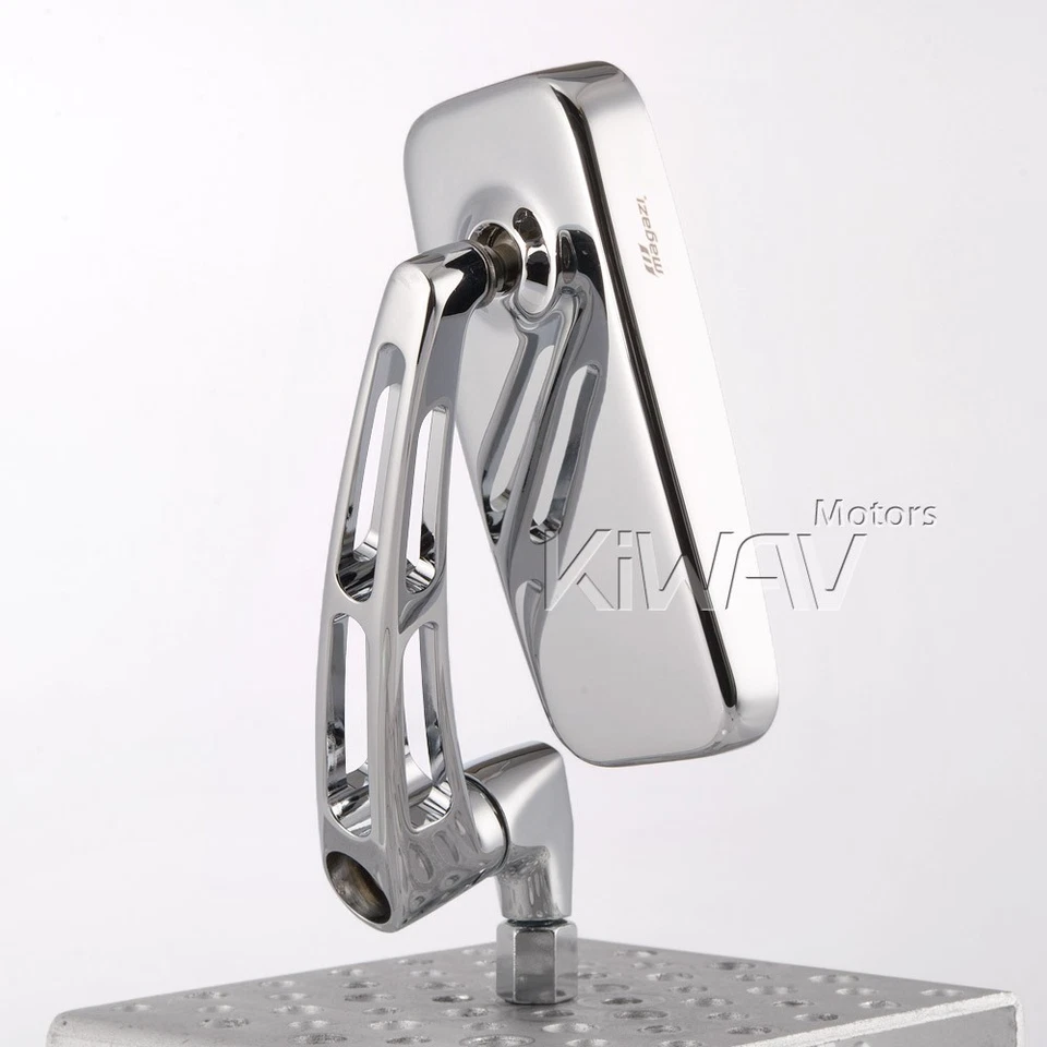 pair chrome mirrors aluminum cnc fits Harley-Davidson softail dyna v-rod - Image 4 of 4