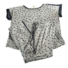 Lucky Brand Two Piece Pajama Set Womens Size 2X Gray Blue Stars Pajamas Pjs