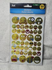 Scrapbooking Fun Emoji Stickers 94 Pieces NEW Yellow FUNNY CARD FREE SHIPPING