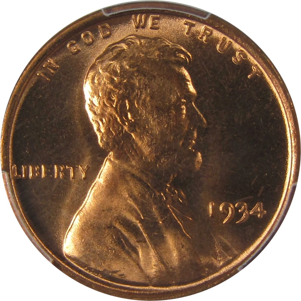 1934 Lincoln Wheat Cent MS 67 RD PCGS CAC Uncirculated SKU:I23348 - Image 3 of 4
