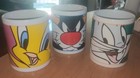 3 Looney Tunes 2001 Warner Bros Cups Mugs: Bugs Bunny Tweety Sylvester
