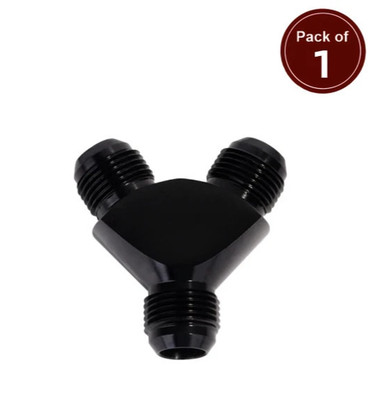10AN Y Block Flare Fitting Swivel Splitter Adapter Union Aluminum Alloy Black