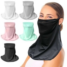 Summer Ice Silk Breathable Sunscreen Face Mask Outdoor Cycling Mouth Cover US