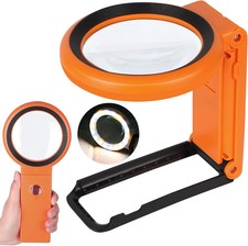 30X 40X Magnifying Glass with Light and Stand, Foldable Handheld Magnifying Glas