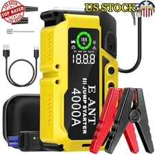 Car Jump Starter Air Compressor 4000A Portable Battery Booster LED Light New