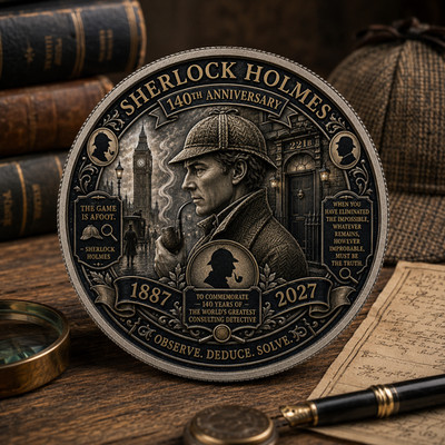 Sherlock Holmes 140th Anniversary 1887-2027 Commemorative Coin EZS399