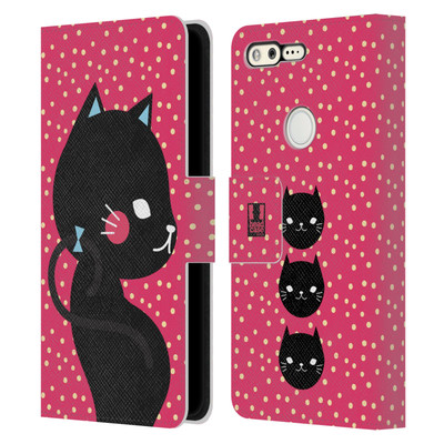 HEAD CASE DESIGNS CATS AND DOTS LEATHER BOOK WALLET CASE COVER FOR GOOGLE PHONES