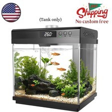 3.7 Gallon Aquarium Starter Kit Small Glass Fish Tank with Filter and Light