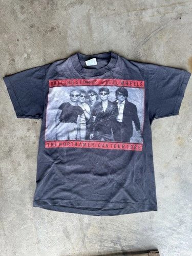 Rolling Stones Steel Wheels Tour T-Shirt Spring 1980s vintage concert t-shirt, vintage, single stitch, B+ condition