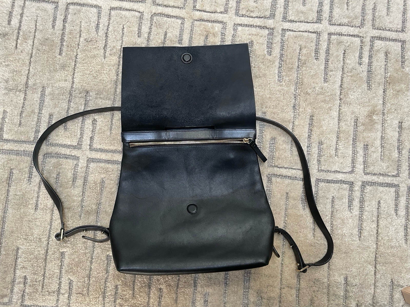 Building Block Black Leather Backpack - Excellent… - image 4