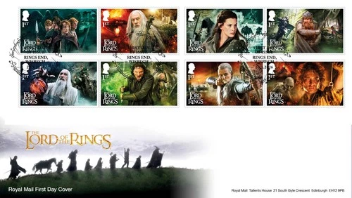 GB 2026 LORD OF THE RINGS First Day Cover Stamp Set Rings End postmark, 20/03/26