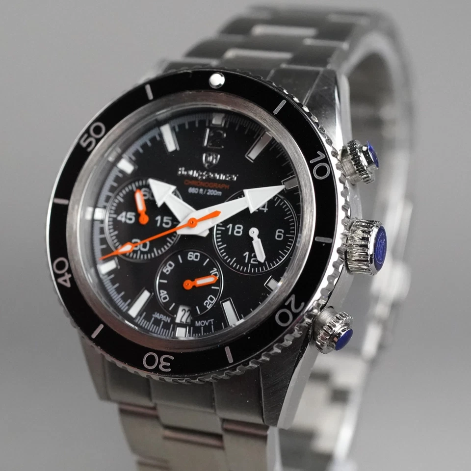 Brand NewBourgeonner Vintage Chronograph Diver BG-002 Men's41mm Watch NewBattery - Image 3 of 4