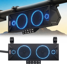 Bluetooth UTV Sound bar FM Radio LED Polaris ATV RZR Waterproof 4 Speaker System
