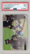 2021 Topps Stadium Chrome Ke'Bryan Hayes #SCCBA-KHA RC AUTO PIRATES PSA 9..
