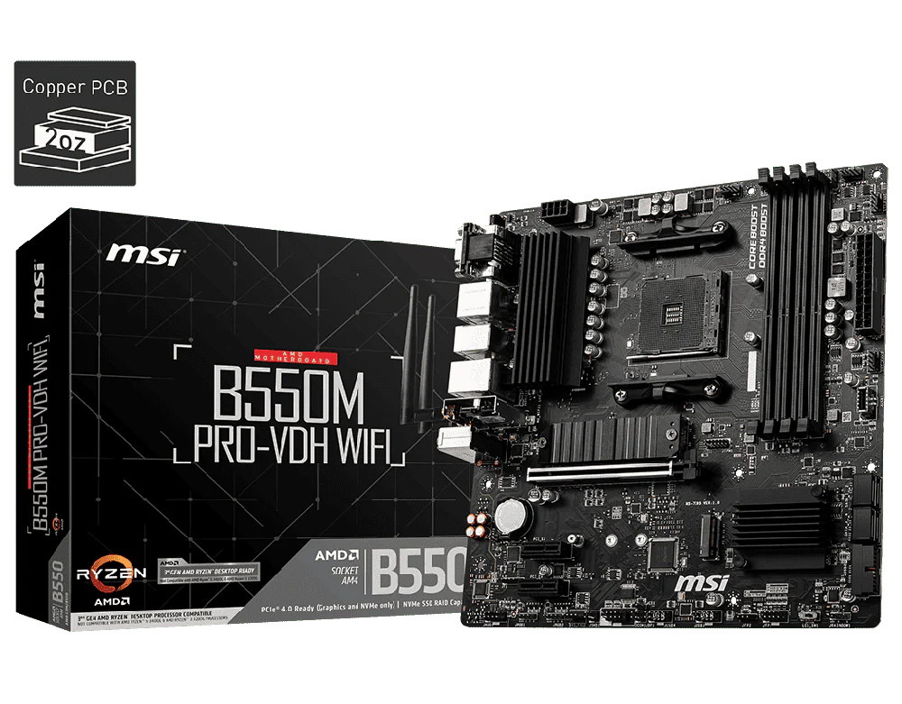 MSI B550M PRO-VDH WIFI Micro-ATX AM4 Motherboard