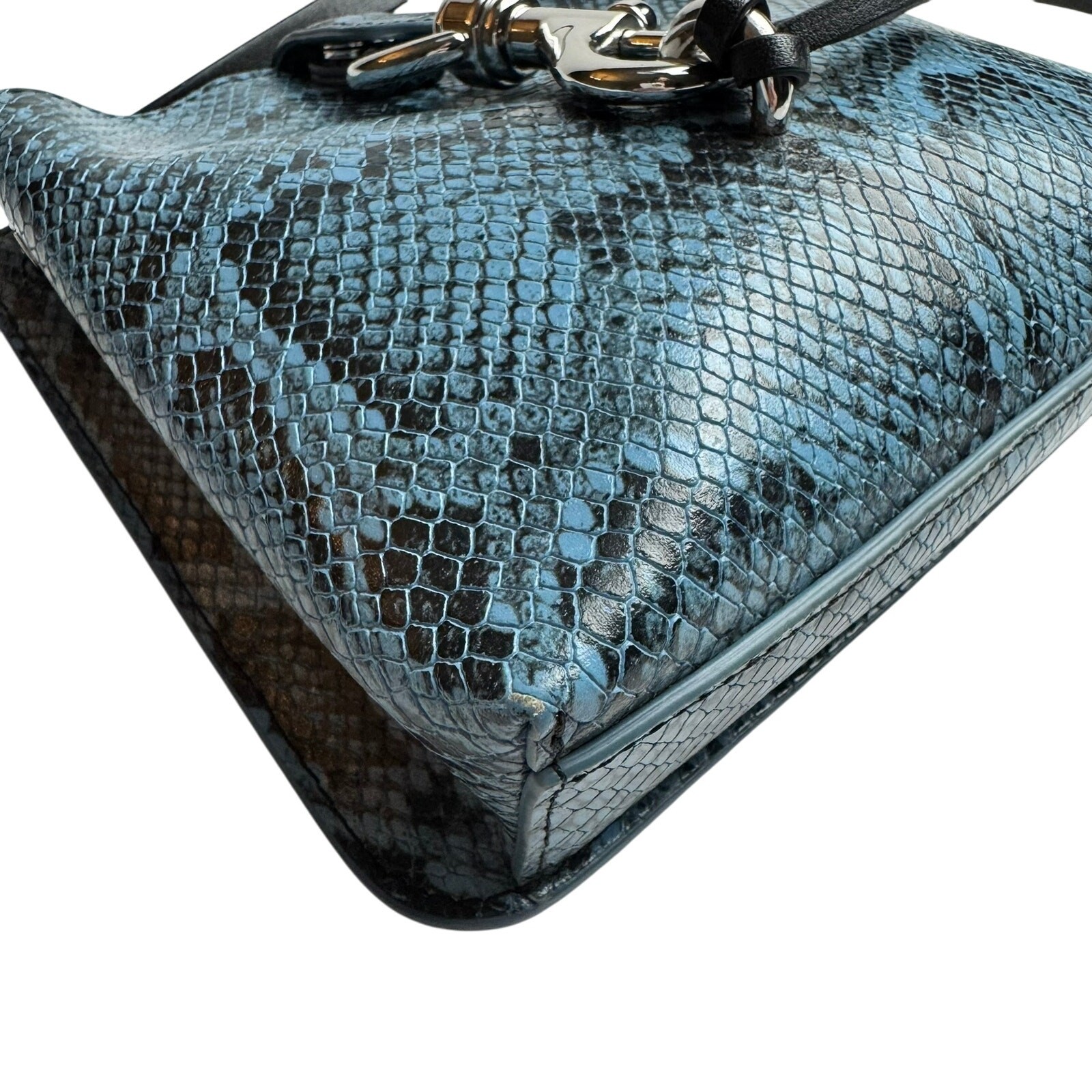 REBECCA MINKOFF Megan Mini Blue Python Leather Fe… - image 4