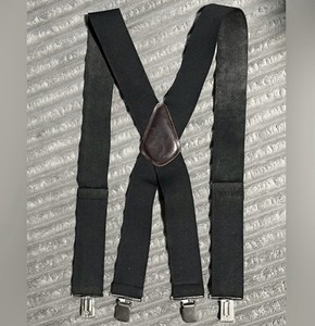 Vintage Browning Suspenders Leather  Brown & Black Made In USA Sz XXL
