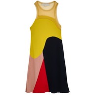 Stella McCartney Colour-Block Ribbed Dress Womens 6 Black Red Yellow Cotton