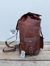 Backpack Genuine Goat Leather Large Men's Vintage Travel Rucksack Laptop Gym Bag