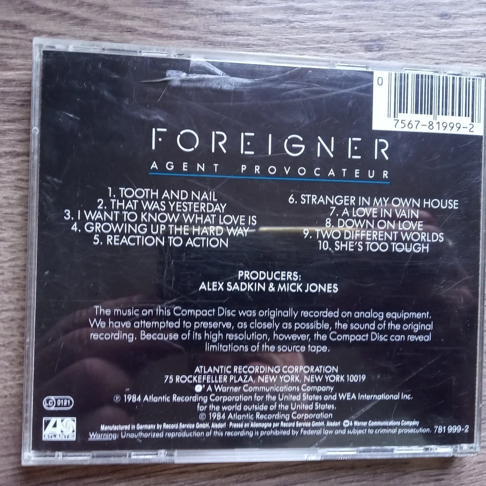 Foreigner - Agent Provocateur - CD 1984 - Bild 2 von 2