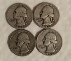 Lot 4 90% Siver Washington Quarters 1941x2 1942 1943 US cions