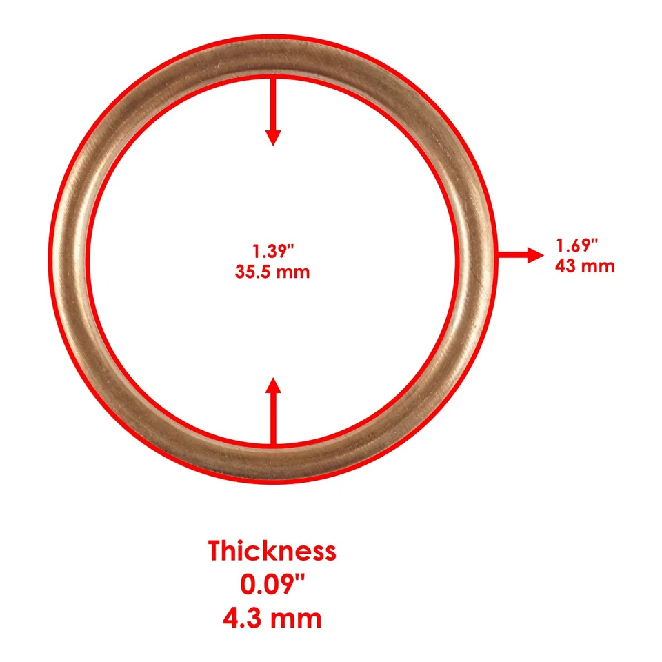 2-Pack Exhaust Pipe Gasket for Honda VT500C Shadow 500 1983 1984 1985 1986 Foto 2 de 4