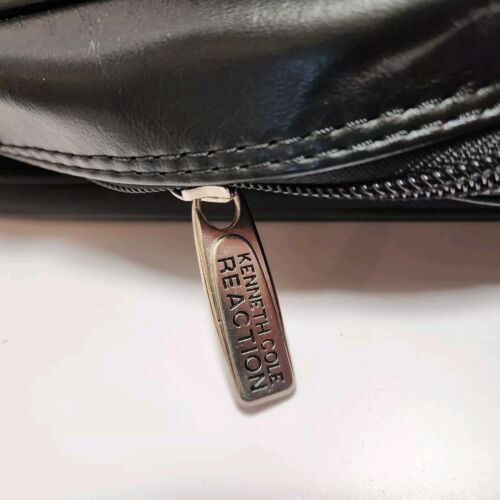 Kenneth Cole Reaction Laptop Briefcase Bag Leather Shoulder Strap Black Travel - Picture 11 of 12