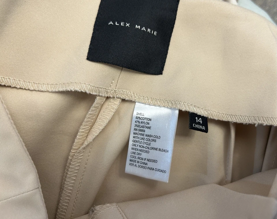 Pantalones cortos Alex Marie tostados tiro alto pierna ancha talla 14 Foto 3 de 4