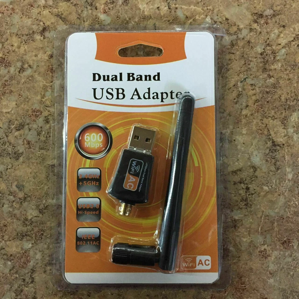 AC600 Mbps Dual Band 2.4/5Ghz Wireless USB WiFi Network Adapter w/Antenna 802.11 - Image 2 of 4