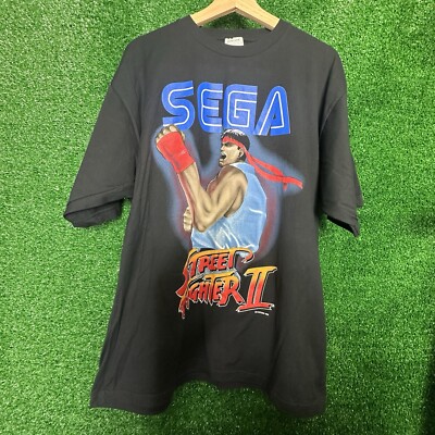 Vintage Video Game T Shirt 1990 Sega Street Fighter 2 Promo Very