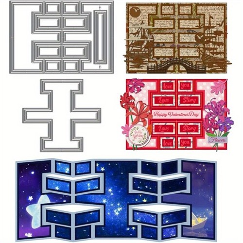 1Set 2pcs/set Carbon Steel Cutting Dies Stencils for Scrapbooking Photo Album