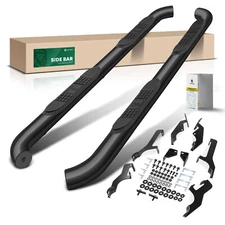 3IN Black Steel Round Side Step Bars Running Board for Nissan Rogue 2021-2024