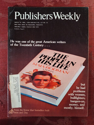 Rare PUBLISHERS WEEKLY Book Journal Magazine March 14 1980 Richard Peck