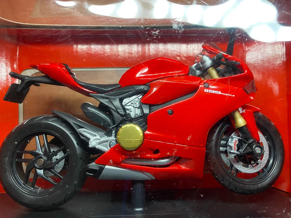 Maisto 1:12 Diecast Ducati 1199 Panigale Rojo Moto Die Cast Bicicleta Deportiva Foto 3 de 4