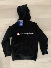 NEW CHAMPION BOYS YOUTH SIZE SMALL BLACK PULLOVER FLEECE HOODIE