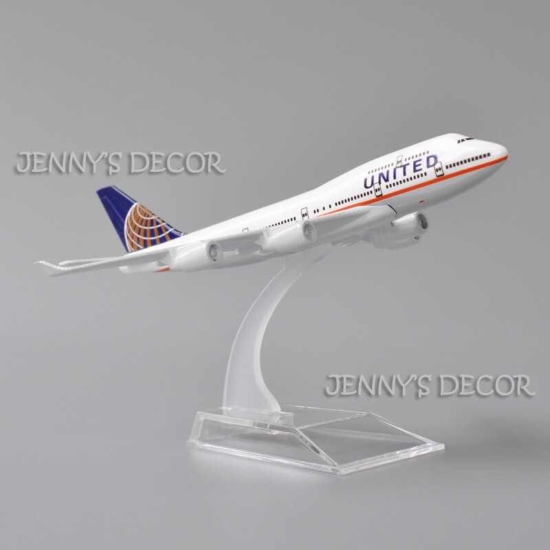 1:400 Scale Diecast Metal Plane Model Toy Boeing 747 United