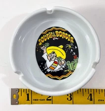 Vintage SOUTH OF THE BORDER ASHTRAY South Carolina ADVERTISEMENT White