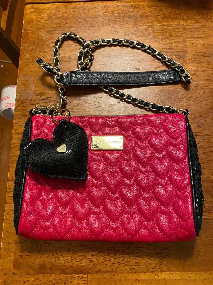 Betsey johnson black quilted heart bag new arrivals