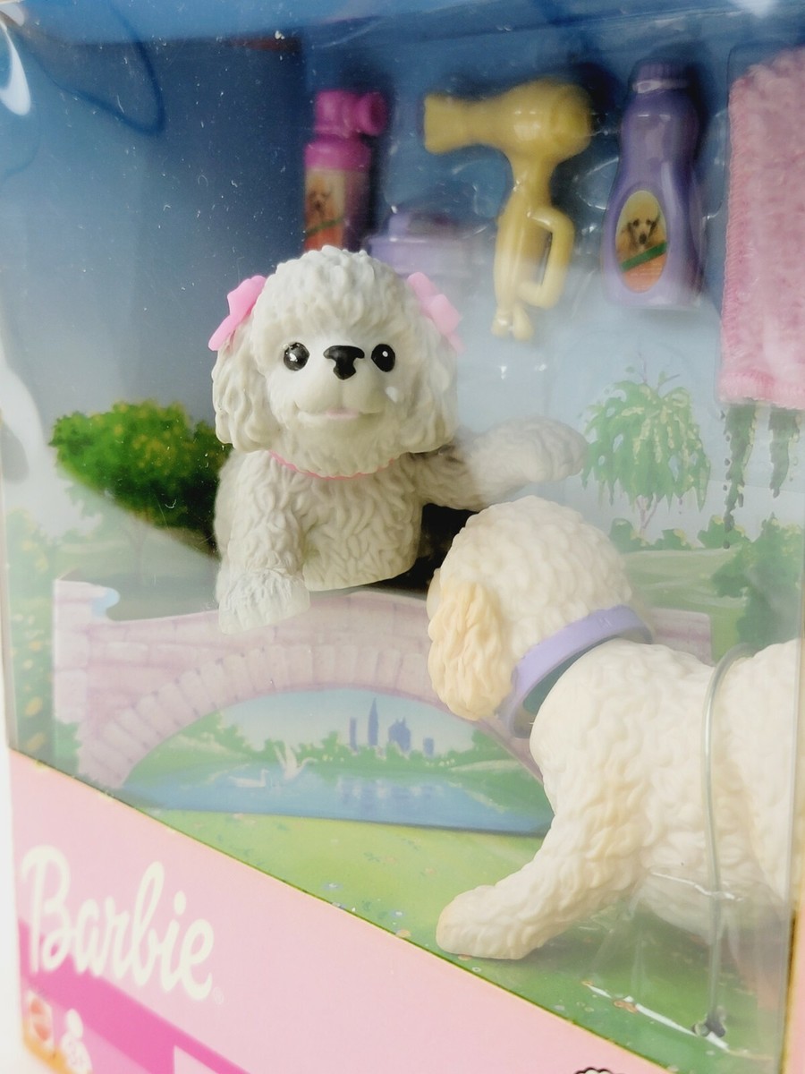 Set Barbie Bobbing Heads – Chiens Berger Allemand Et Caniches – 6 Accessoires – Neuf Boîte 2002