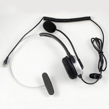 Call Center Hands-Free Headset Headphone Desk Telephone Monaural Mic Mircrophone