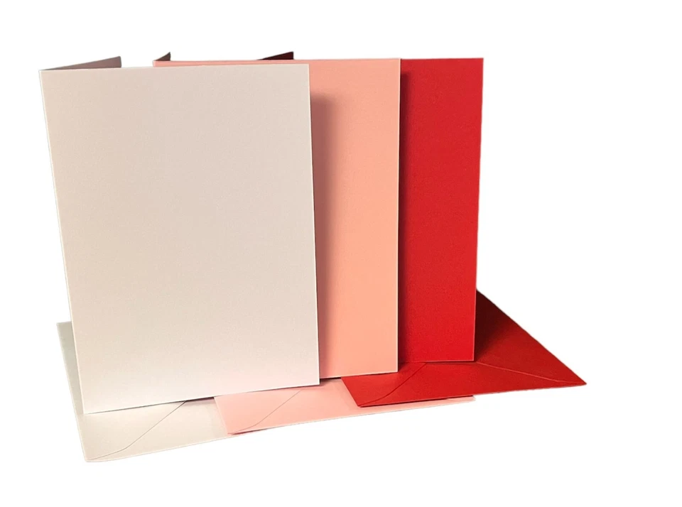 DJP 6x6 5x7 C6 Creased Blank Christmas Valentines Smooth Cards & Envelopes - 40 pack