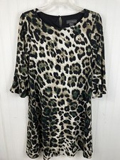 Jessica Howard Womens LEOPARD PRINT DRESS W/BELL SLEEVES Day/Evening Size 6