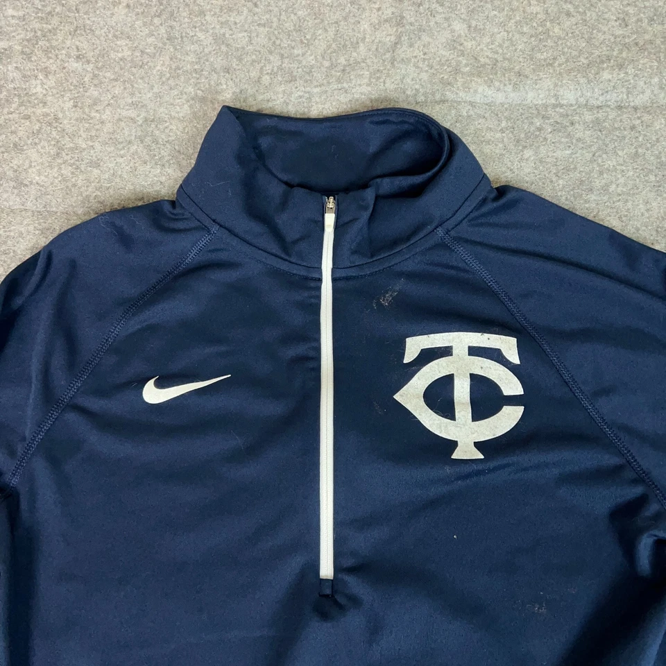 Minnesota Twins Womens Pullover Small Navy White 1/4 Zip Nike Baseball Sweater - Image 4 of 4