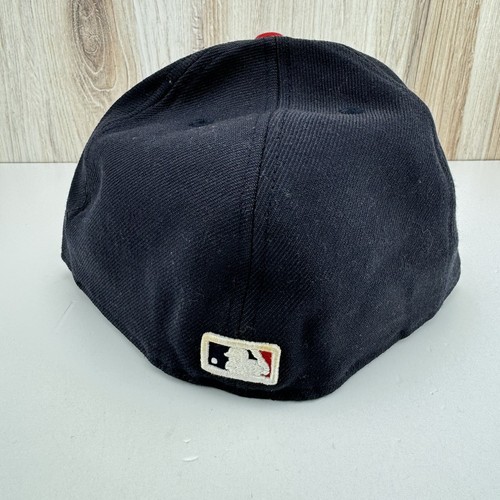 New York Yankees New Era 59FIFTY Gorra Ajustada Gorra de Béisbol Azul Marino Rojo Braves 7 1/2 - Imagen 3 de 7